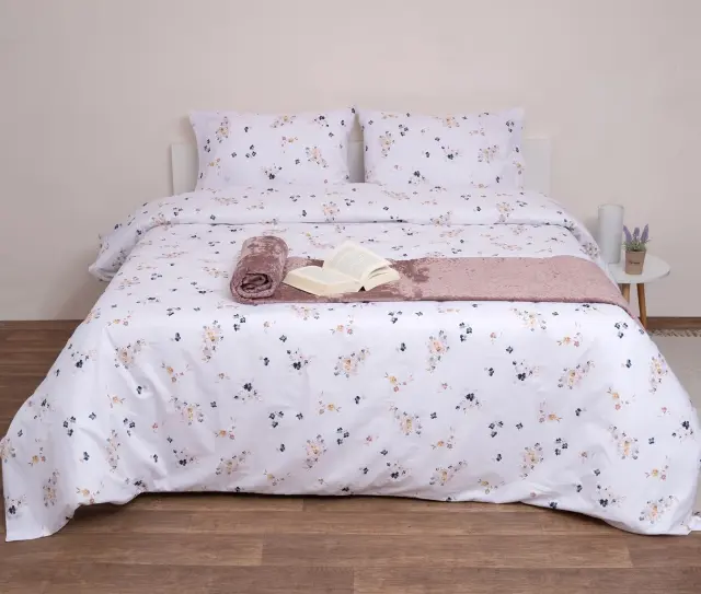 Σετ Σεντόνια 100x200+25 Μονά Fresh Viopros Φλοράλ Λευκό 100% βαμβακερόΜε Λάστιχο