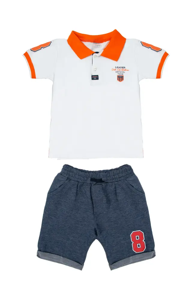 Σετ Ρούχων Kid Μπλούζα + Shorts με Ρεβέρ Λευκό