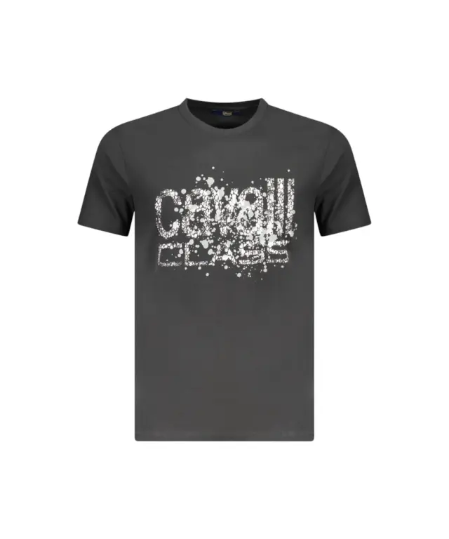 Cavalli Class - Ανδρική Μπλούζα T-Shirt Κοντομάνικη Regular Fit TXT60DJD060-05051 Μαύρο