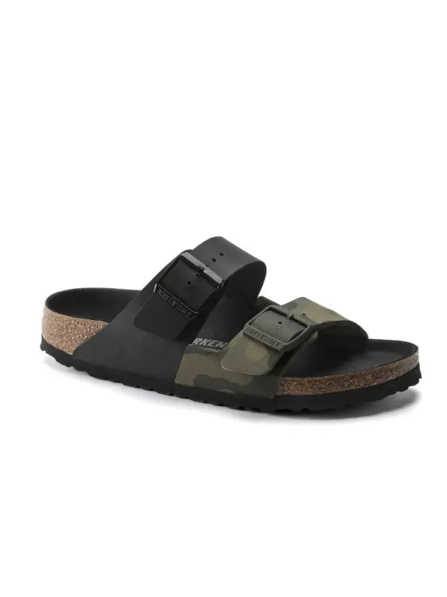 Birkenstock Πέδιλα Unisex Birko-Flor(ανθεκτικό υλικό της Birkenstock-επιτρέπει την επαφή με το νερό) Μαύρο BIR/ARIZONA DESERT 1021131BL/GREEN 2