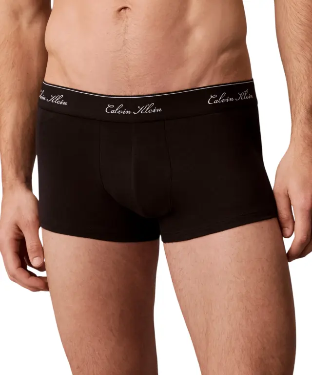 Calvin Klein - Ανδρικά Μποξεράκια Low Rise 3Pack 'Icon Cotton' LV00NB4607-TM6 Μαύρο 3