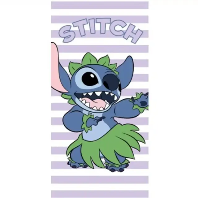 Πετσέτα Θαλάσσης Βαμβακερή Βελούδινη Stitch Dance 320gsm Λιλά 70 x 140 cm Λιλά 70 x 140 cm