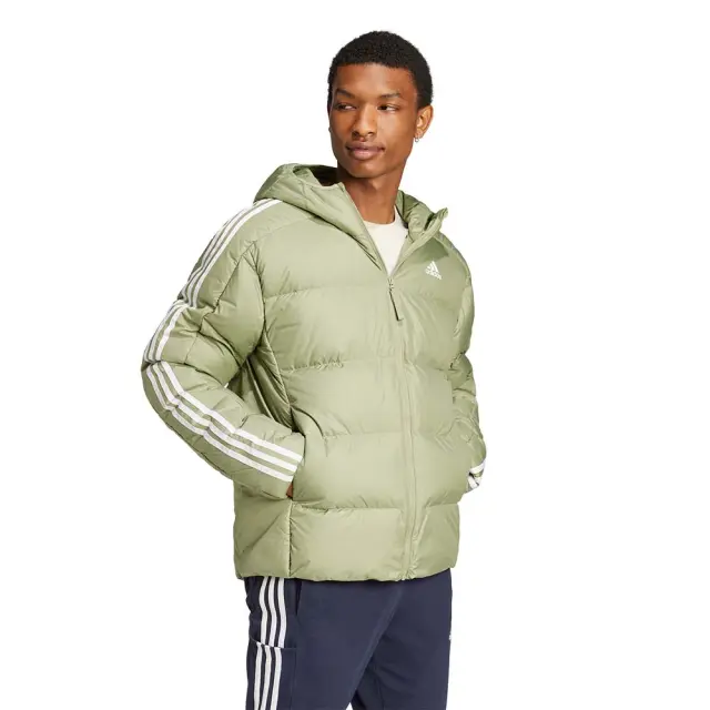 adidas Sportswear Men's Essentials 3Stripes Midweight Down Jacket Λαδί IX8905 (adidas Sportswear) - Large 3