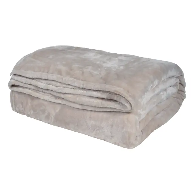 Κουβέρτα 160x220 Μονή Velour 350gsm Das Home 1345 Μπεζ 100% Πολυέστερ 2