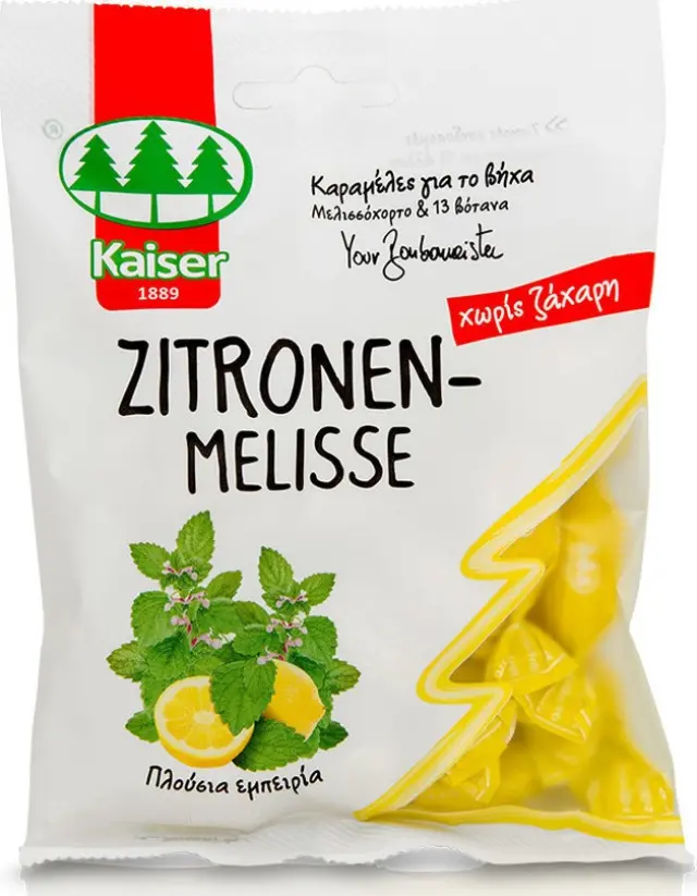 Kaiser Zitronen Melisse Καραμέλες για το Βήχα με Μελισσόχορτο & 13 Βότανα 60gr