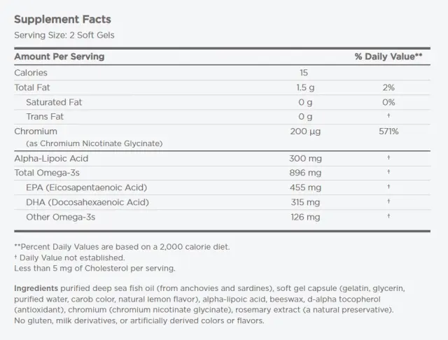 Nordic Naturals Omega Blood Sugar 896 mg 2