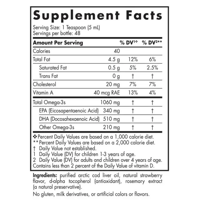 Nordic Naturals Arctic Cod Liver Oil 1060 mg Strawberry, 237 ml 2