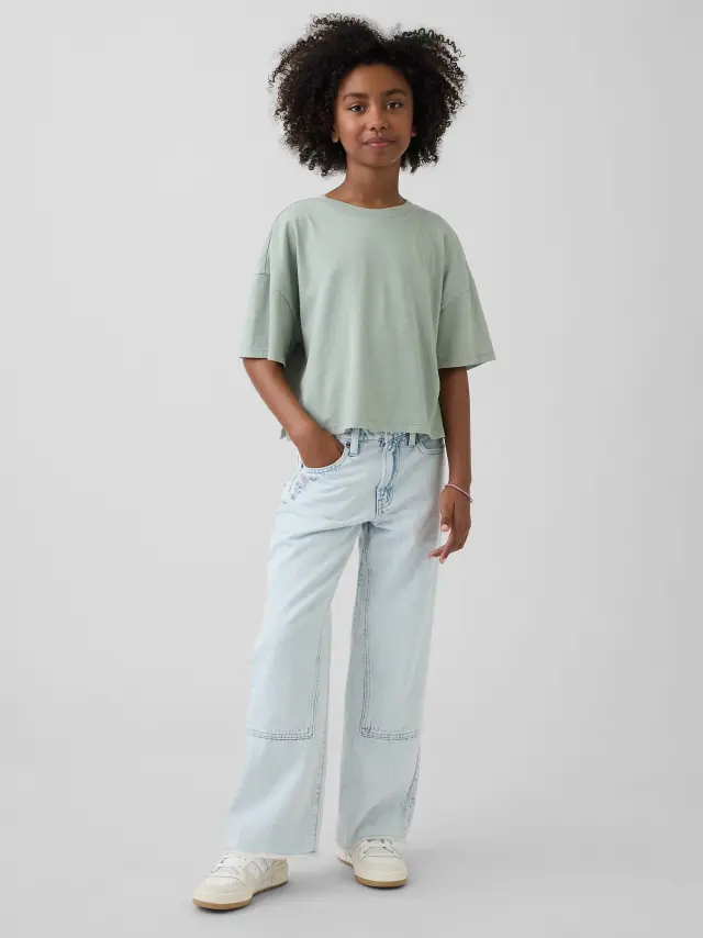 Παιδικό Low Rise Stride Wide-Leg Jean Παντελόνι Light wash floral