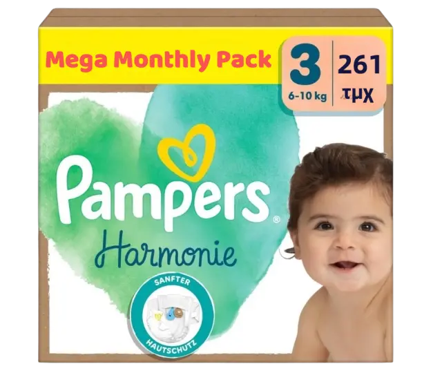 Πάνες Pampers Harmonie Mega Monthly Pack Νο3 (6-10kg) 261τεμ