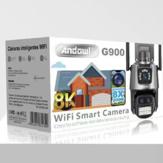 Andowl WiFi Κάμερα Παρακολούθησης 8K 8X Zoom σε Μαύρο Χρώμα G900 2