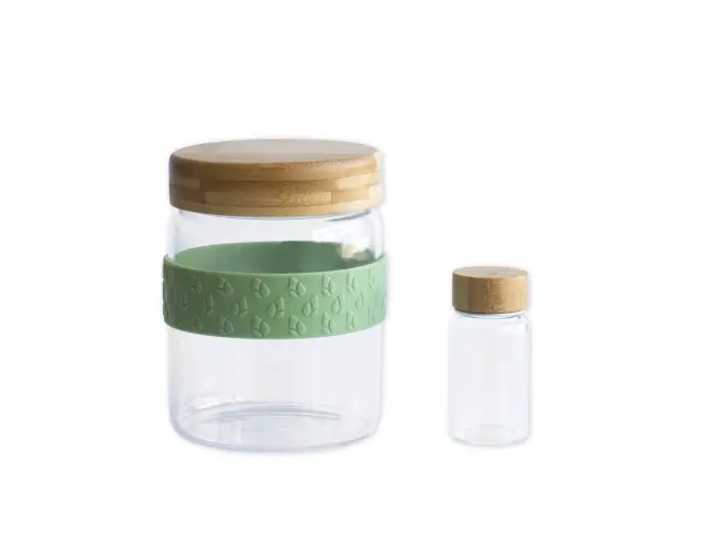Pebbly To Go Set Of Lunch + Dressing Glass Jar