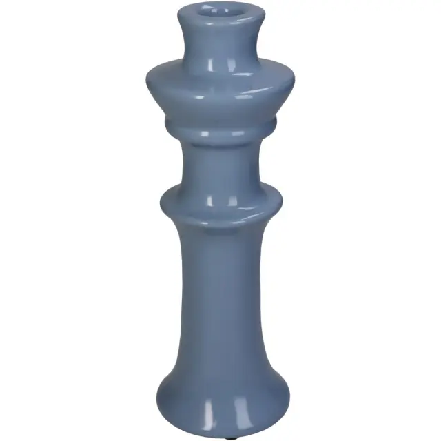 Κηροπήγιο Μπλε Κεραμικό 8x8x24cm
