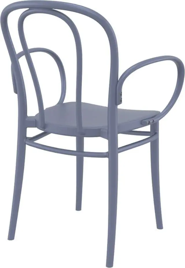 Πολυθρόνα Στοιβαζόμενη VICTOR Σκούρο Γκρι PP 57x52x85cm 2