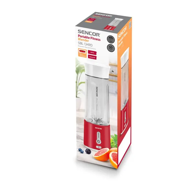 Επαναφορτιζόμενο Μπλέντερ Smoothie Maker 500ml 150W USB-C Sencor SBL 134RD Κόκκινο 2