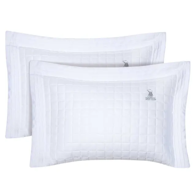 Ζεύγος Μαξιλαροθήκες 50x70+8 Oxford Classic Greenwich Polo Club 2354 White 100% Microfiber