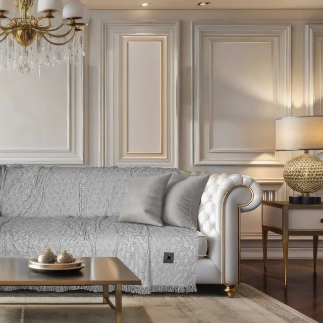 Ριχτάρι Διθέσιο 180x250 Essential Greenwich Polo Club 3950 Grey 70% Ακρυλικό Σενίλ-20% Βαμβάκι-10% Πολυέστερ