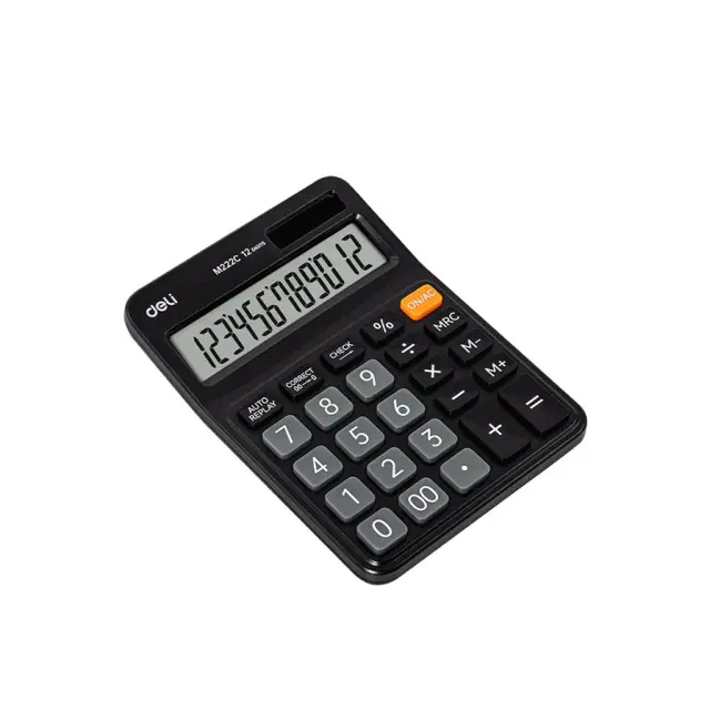 Deli Αριθμομηχανή 12 Ψηφίων 15x11x2.8cm Askend Μαύρη/ 231.655869 (Deli)