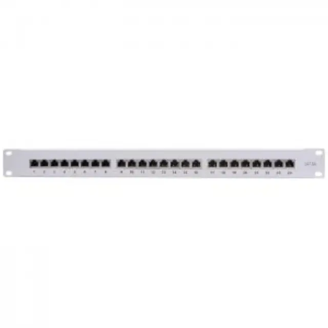 Patch panel κατηγορίας CAT 6A STP, 24 θυρών σε γκρι χρώμα. 2