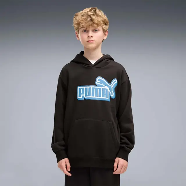 Puma Boy's Essentials Logo Lab Relaxed Fleece Hoodie Μαύρο - Μπλε 694674-01 (Puma)
