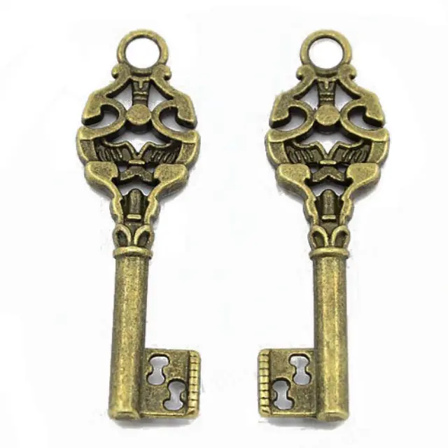 Μεταλλικό Γούρι - Κλειδί - 50x14.5mm - Antique Bronze - 10τεμ