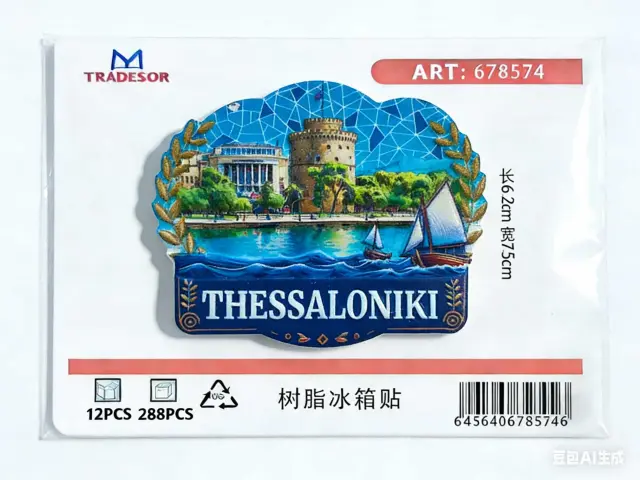 Τουριστικό μαγνητάκι Souvenir - Σετ 12pcs - Thessaloniki - 678574 2