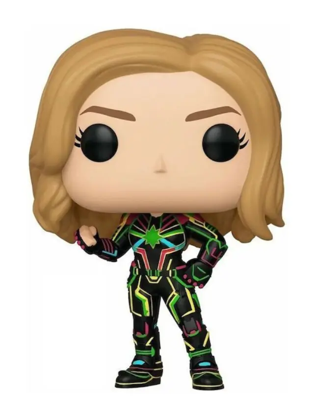 Funko POP! Φιγούρα Βινυλίου Marvel: Captain Marvel - Captain Marvel (Neon Suit (Glows in the Dark (Special Edition #516 Bobble-Head Vinyl Figure