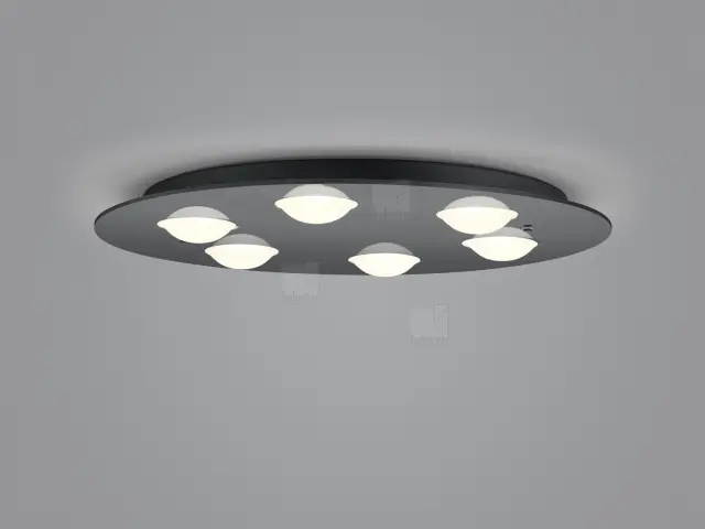 BELOS LED 65/2309.22 μαύρο φωτιστικό οροφής με ατσάλι και γυαλί Murano 2780 lm 2700K 2
