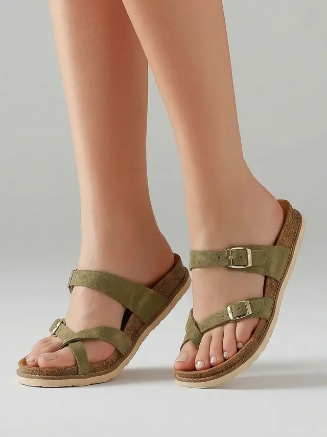 Genuins Πέδιλα Γυναικείο δέρμα Nubuck Πράσινο GEN/DUBLIN VELOUR G106536 KHAKI 2
