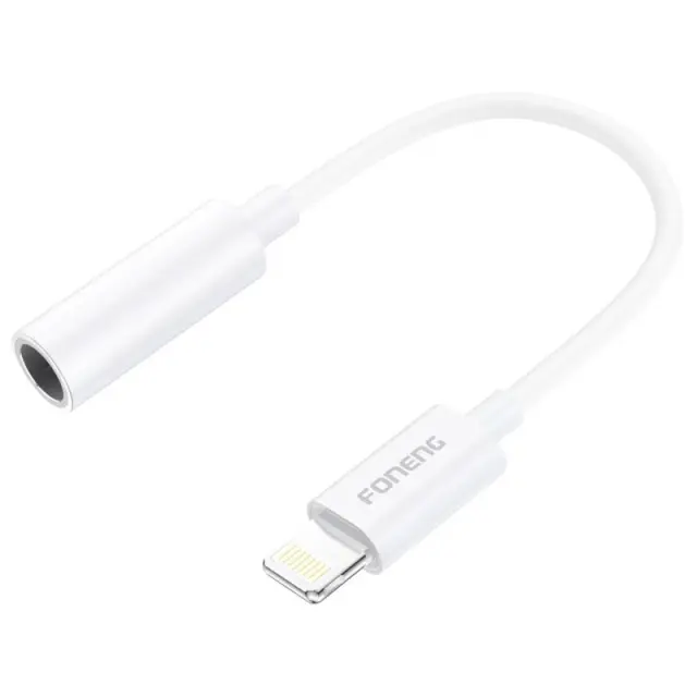 Αντάπτορας Foneng BM20 3.5mm Θηλυκό σε Lightning Αρσενικό 0.1m Λευκό N71206