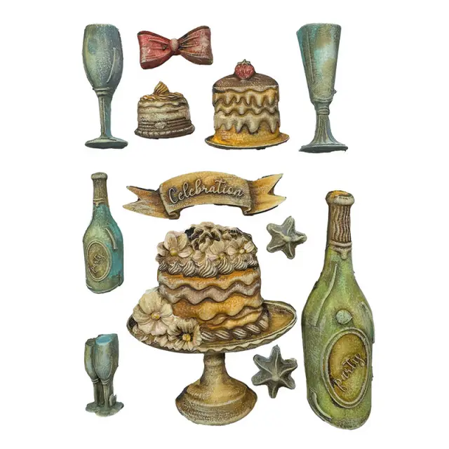 Καλούπι εύκαμπτο A5, 15x21cm, Stamperia, Masquerade, Glasses and sweets 2
