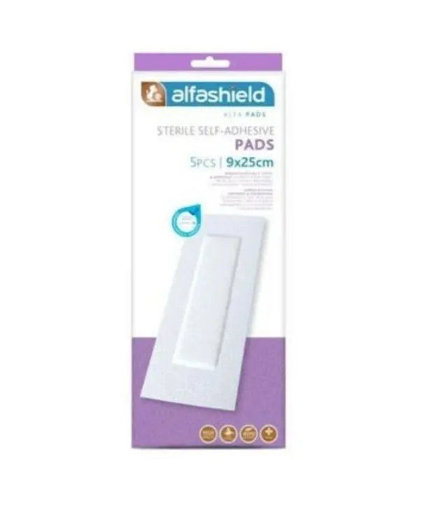 Alfa Gauze Αποστειρωμένα Αυτοκόλλητα Επιθέματα 9 x 25 cm, 5τμχ