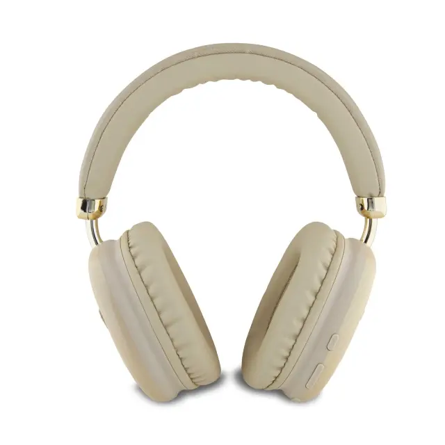 Guess Saffiano PU Leather Triangle Logo Wireless Headphone Gold 3