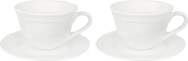 Casa Domani Florence Scallop S/2 Σετ Φλιτζάνια & Πιατάκια Espresso Λευκό 90ml
