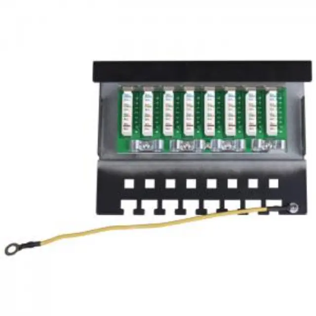 Patch panel κατηγορίας CAT 6 STP, 8 θυρών σε μαύρο χρώμα. 3