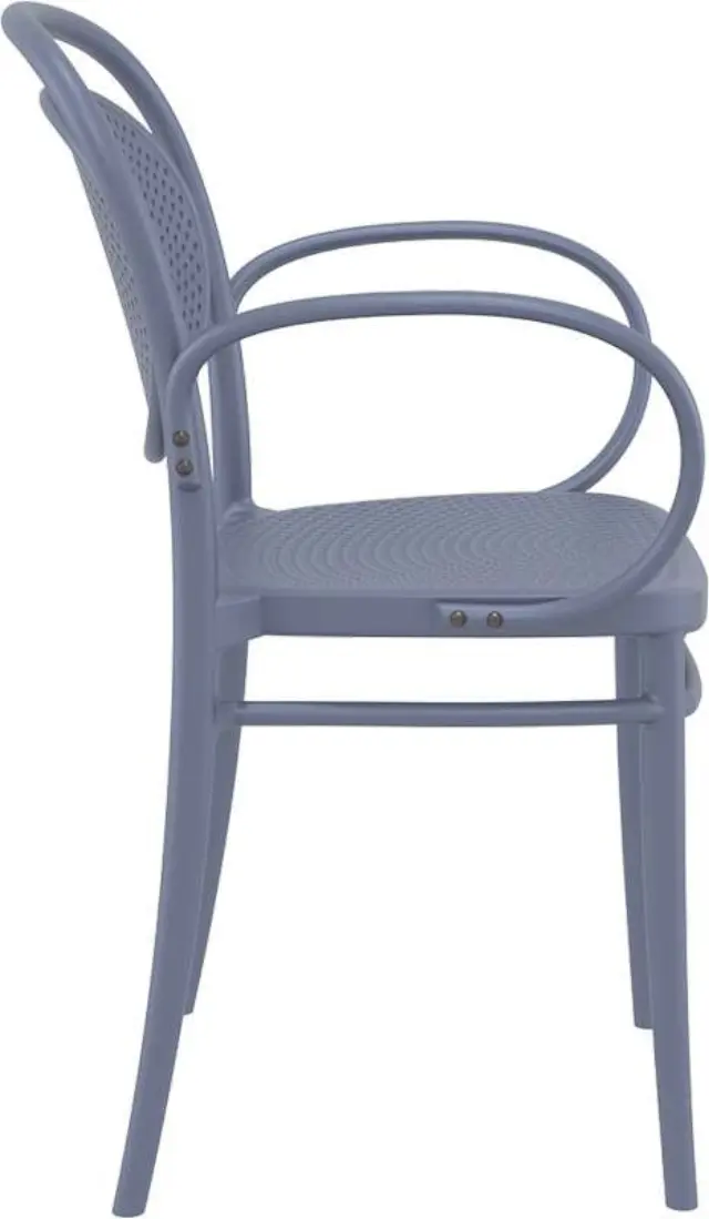 Πολυθρόνα Στοιβαζόμενη MARCEL Σκούρο Γκρι PP 57x52x85cm 3