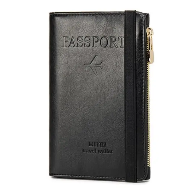 RFID Signal Block Passport & Credit Card Case Θήκη Καρτών και Διαβατηρίου Με Φερμουάρ - Μαύρο ΟΕΜ