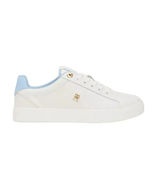 Tommy Hilfiger – Δερμάτινα Γυναικεία Sneakers FW0FW07999-0F6 Εκρού Μπλε - 36