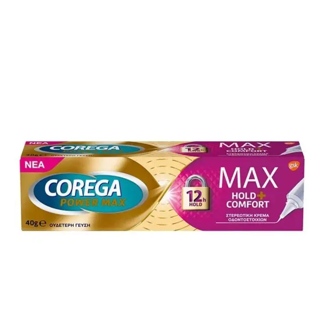 Corega Max Hold & Comfort Στερεωτική Κρέμα Οδοντοστοιχιών 40gr