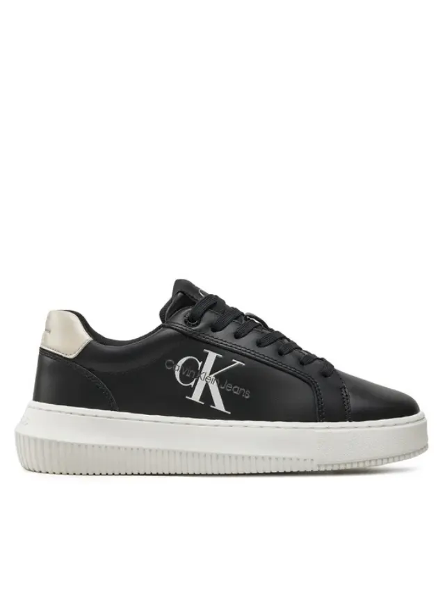 Calvin Klein - Γυναικεία Sneakers Chunky Cupsole Laceup Lth Ml Mtl YW0YW01476-0GQ Mαύρο - 39