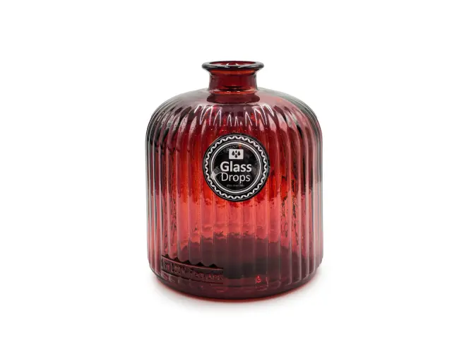 Διακοσμητικό Βάζο Glass Drops Daroca Stripe (4863DB738) Από ανακυκλωμένο γυαλί, Χωρητικότητας 1.95L, Διαστάσεων Ø 16 x Υ 18cm, Terracota 4863DB738 3