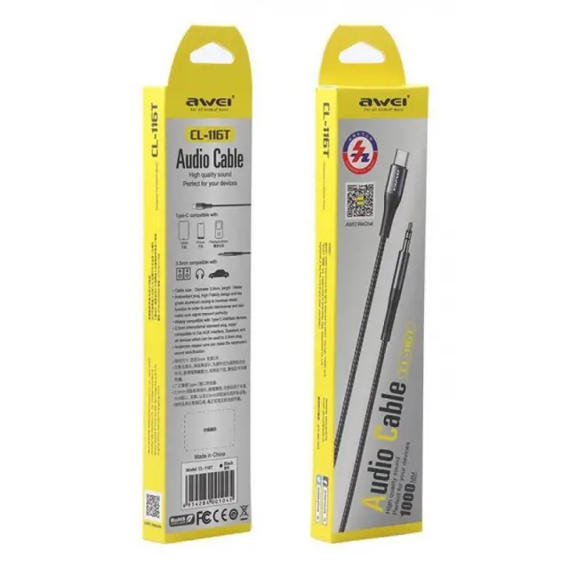 Καλωδιο ήχου - TypeC-Jack 3.5mm - CL-116T - AWEI - 001045 2