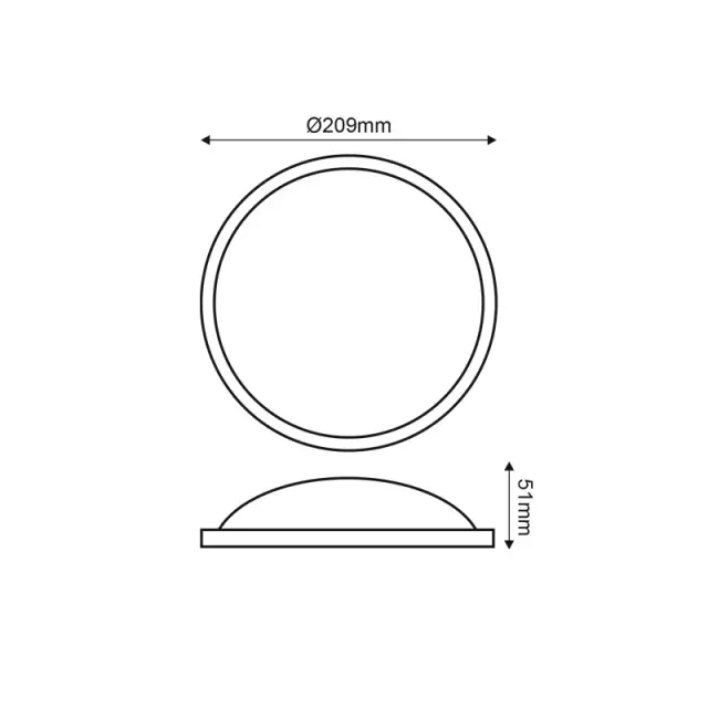 LED PC WHITE CEIL LUMINAIRE 230V AC IP65 20W 1700lm 3000K 110° Ra80 / DARIA2030W 2