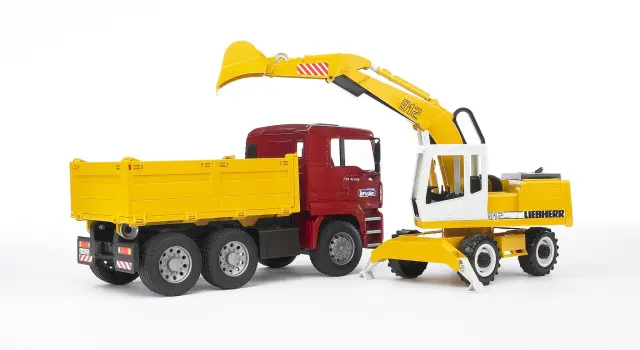 Bruder Φορτηγό Χωματουργικό MAN με Εκσκαφέα Liebherr (3+ ετών) 02751 2