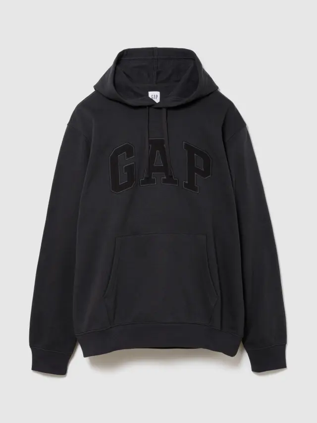 Μαύρο Gap Logo Fleece Φούτερ με Κουκούλα black - M