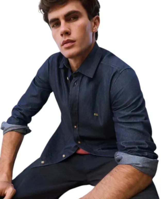 Pepe Jeans - Ανδρικό Μακρυμάνικο Πουκάμισο slim Fit Abel Denim PM30912816-000 Μπλε