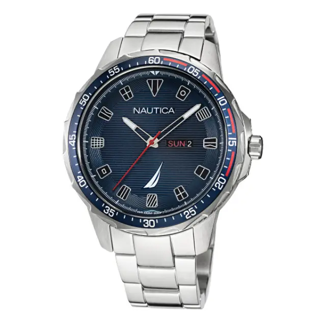 Nautica Coba Lake, Men's Watch, Silver Stainless Steel Bracelet NAPCLS120