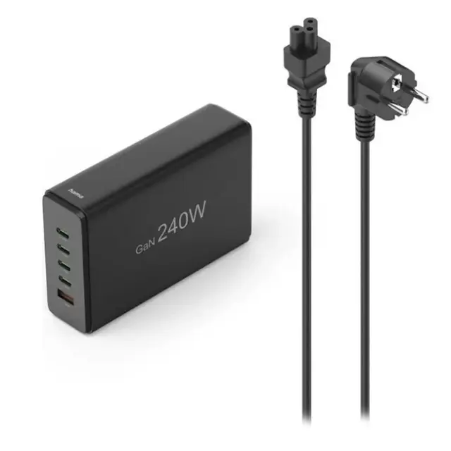 Hama Βάση Φόρτισης 240w 4x USB-C 1x USB-A Black (201977)