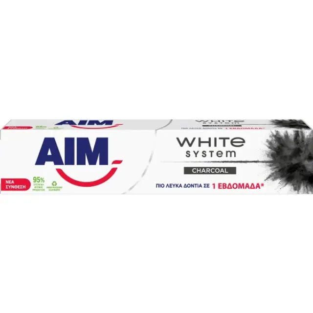 AIM Οδοντόκρεμα White System Charcoal 75ml