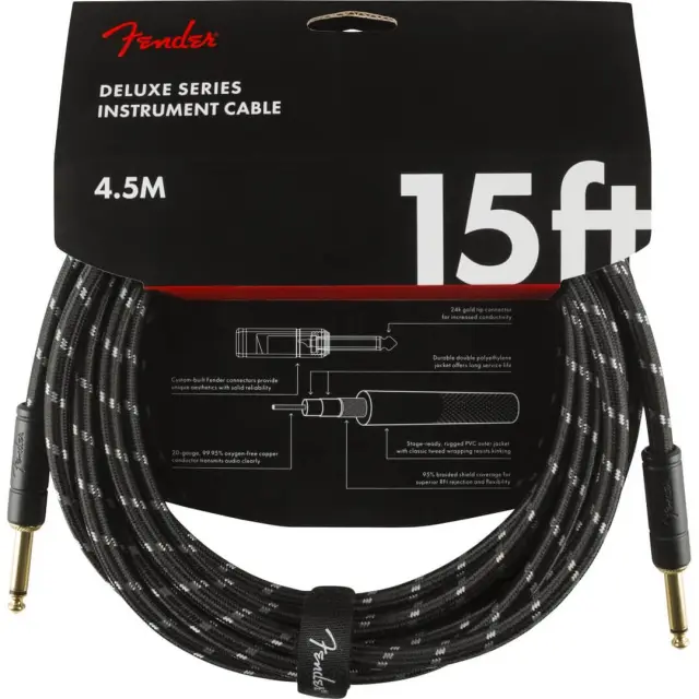 Fender Deluxe Series Καλώδιο Οργάνου 4.5m Black Tweed