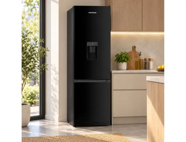 Ψυγειοκαταψύκτης Heinner HC-HM260INVBKWDD με Βρυσάκι Νερού, Συνολική Χωρητικότητα 260L, Ενεργειακή Κλάση D και Ύψος 180cm - Black HC-HM260INVBKWDD